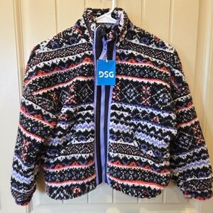 DSG Girl Small 8-9 Cozy Fleece Full Zip Jacket Outerwear Warm Casual Outdoor New